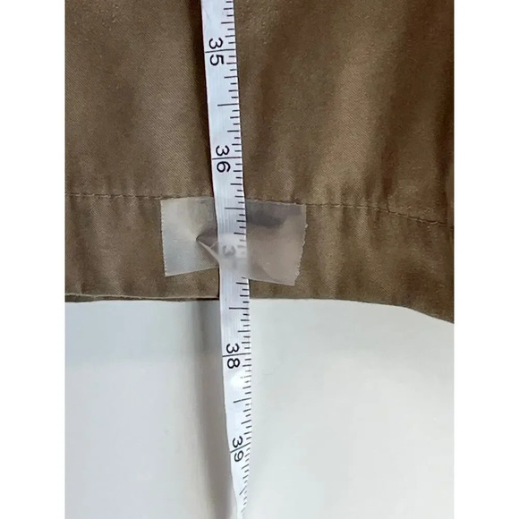 LONDON FOG Womens Brown L-Reg Long Hooded Lining Coat Slit Back FLAWS - Picture 13 of 15